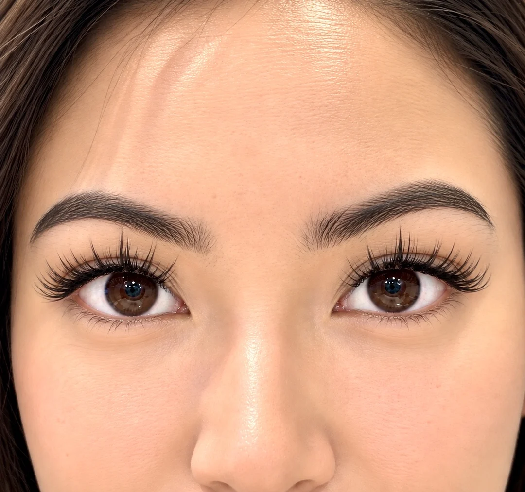 Doll Eye lash extensions, uniform length across the eye for a wide-eyed look, AyuriNails Beauty Lounge Makati